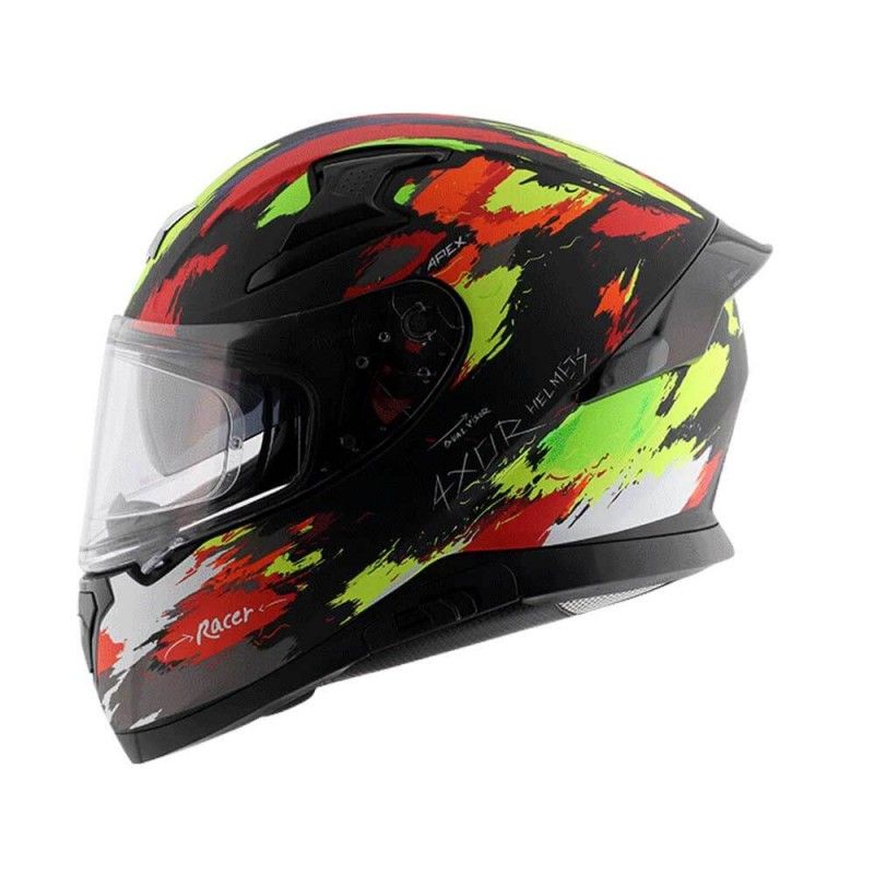 AXOR Apex Racer Black Neon Yellow Full Face Helmet 